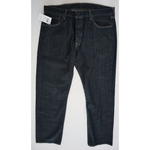 Levi's 501 Men's Sz 35x30 Dark Wash Pre-Worn Button Fly Distressed Jeans $70 - Picture 1 of 8